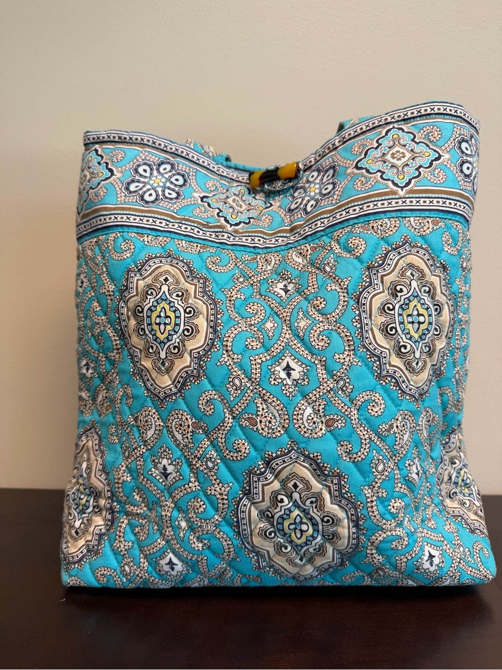 Vera Bradley Turquoise Paisley Quilted Shoulder Bag